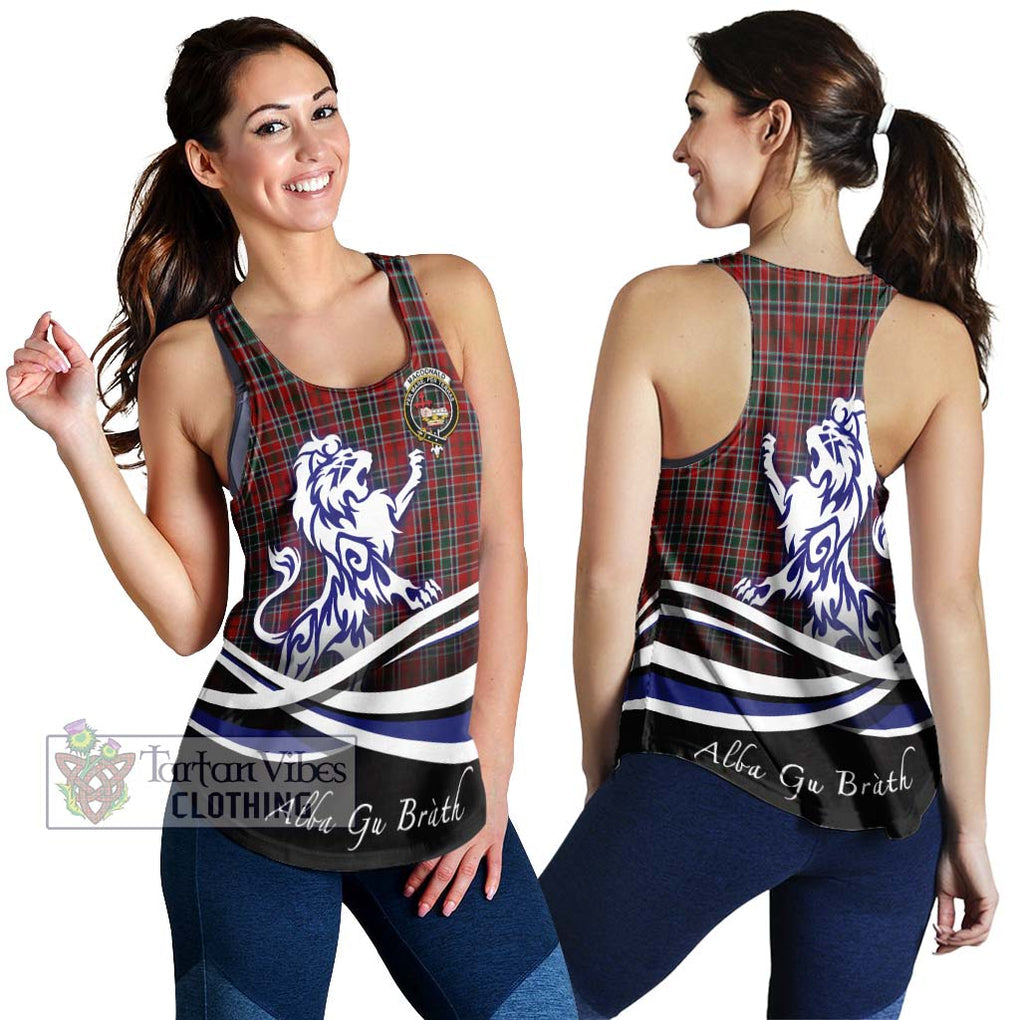 MacDonald of Lochmaddy Tartan Women's Racerback Tanks with Alba Gu Brath Regal Lion Emblem 4XL - Tartanvibesclothing Shop
