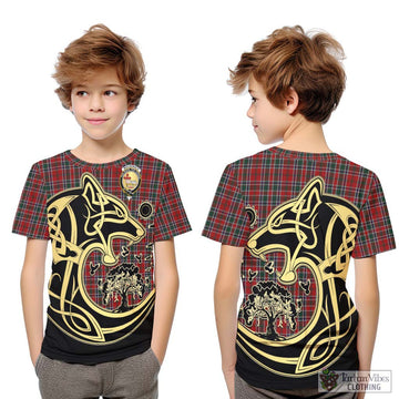 MacDonald of Lochmaddy Tartan Kid T-Shirt with Family Crest Celtic Wolf Style Youth XL Size14 - Tartan Vibes Clothing
