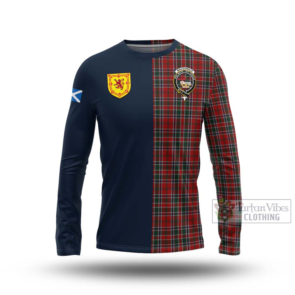 Tartan Vibes Clothing MacDonald of Lochmaddy Tartan Long Sleeve T-Shirt with Scottish Lion Royal Arm Half Style