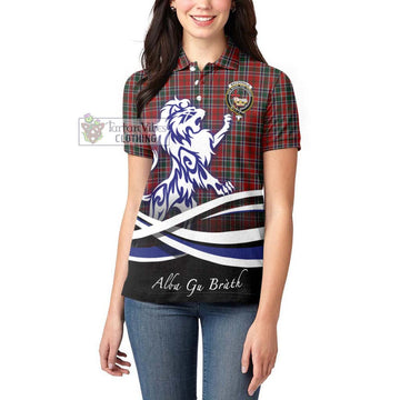 MacDonald of Lochmaddy Tartan Women's Polo Shirt with Alba Gu Brath Regal Lion Emblem - Tartanvibesclothing Shop