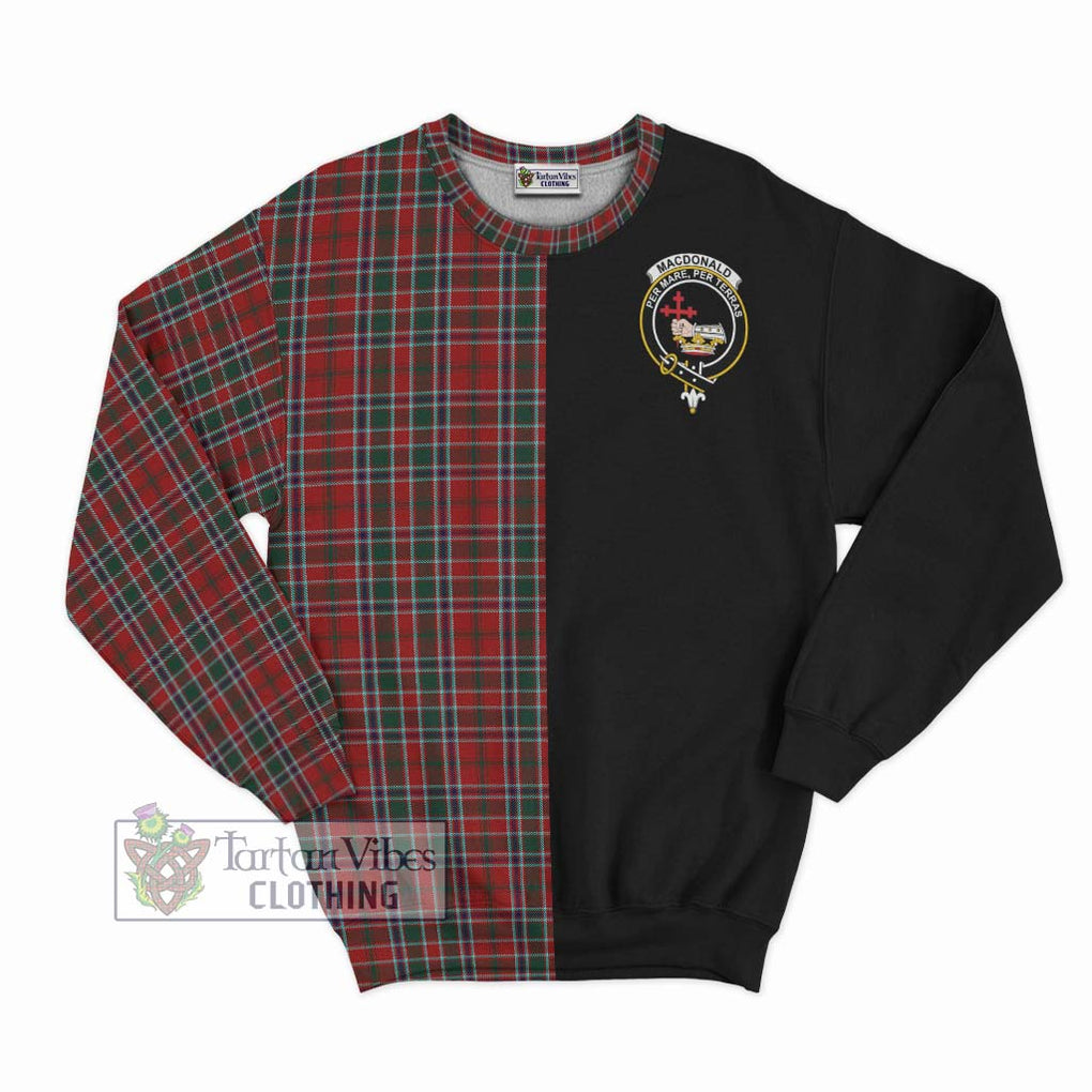 MacDonald of Lochmaddy Tartan Sweatshirt with Family Crest and Half Of Me Style - Tartanvibesclothing Shop