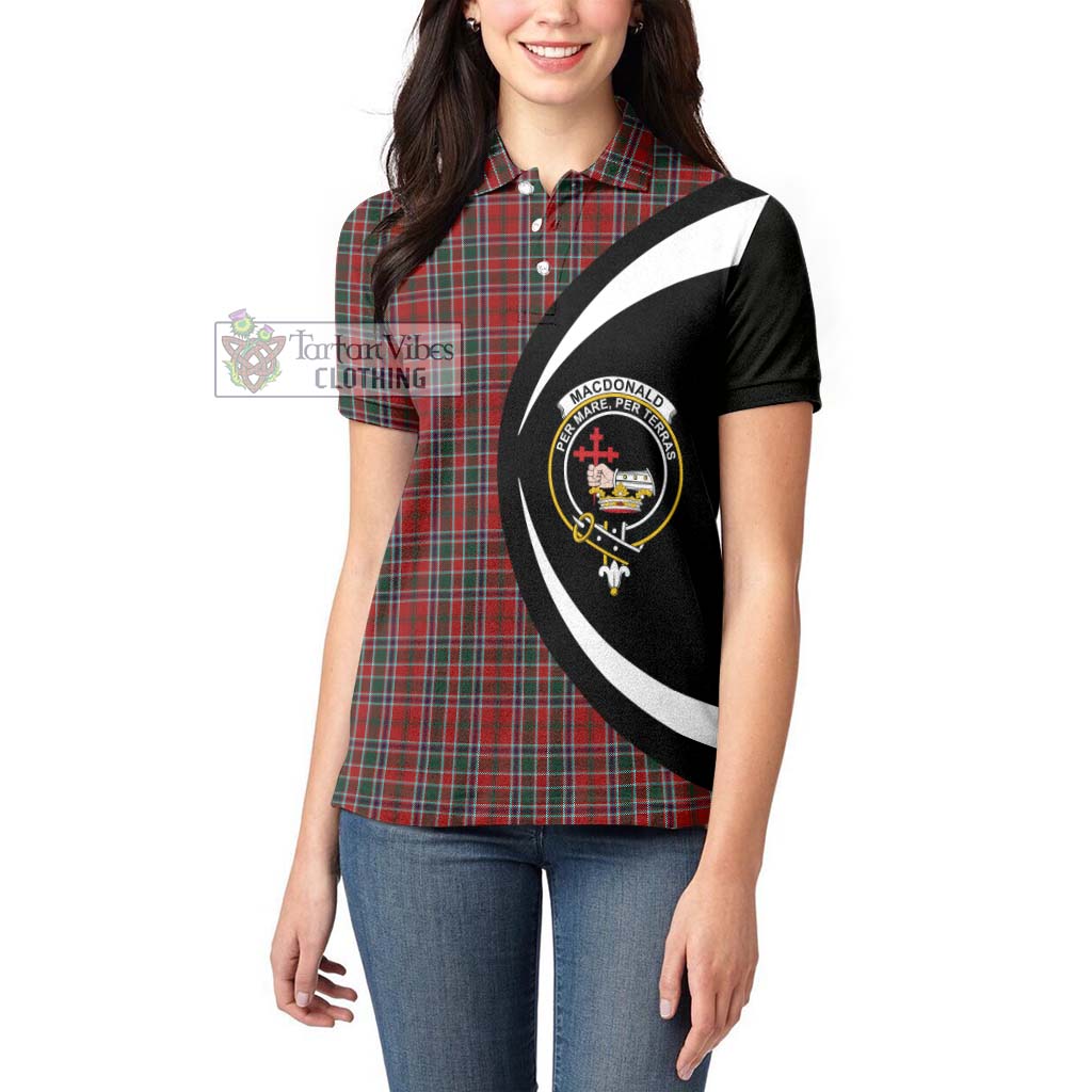 MacDonald of Lochmaddy Tartan Women's Polo Shirt with Family Crest Circle Style - Tartan Vibes Clothing