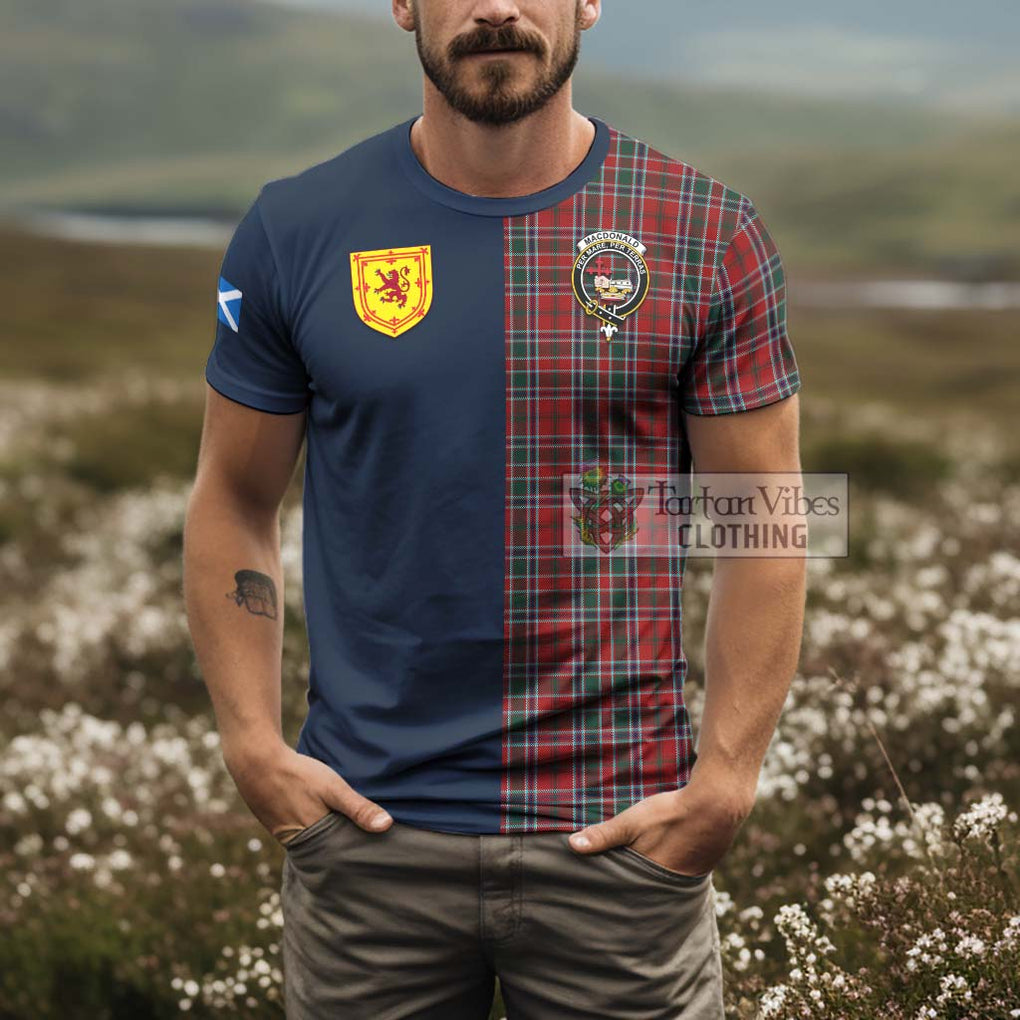 Tartan Vibes Clothing MacDonald of Lochmaddy Tartan T-Shirt Alba with Scottish Lion Royal Arm Half Style