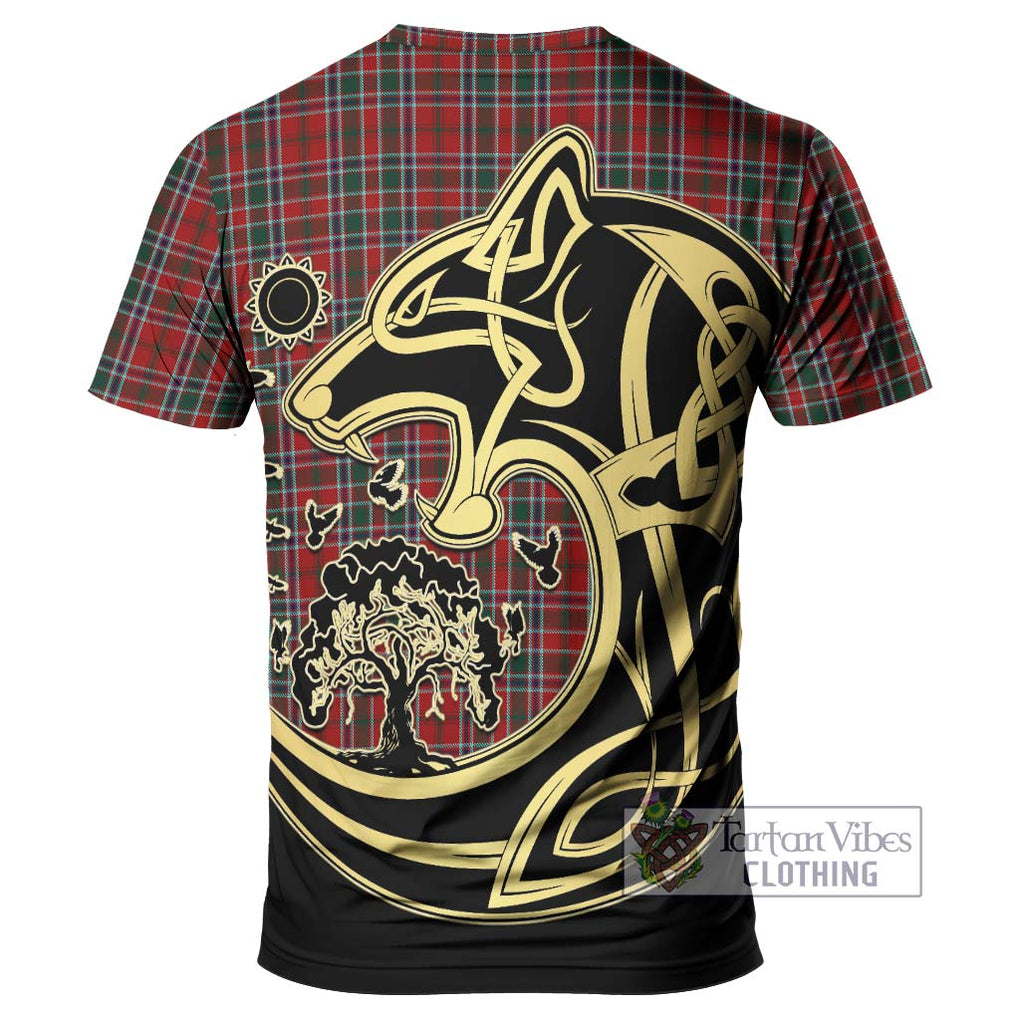MacDonald of Lochmaddy Tartan T-Shirt with Family Crest Celtic Wolf Style - Tartan Vibes Clothing
