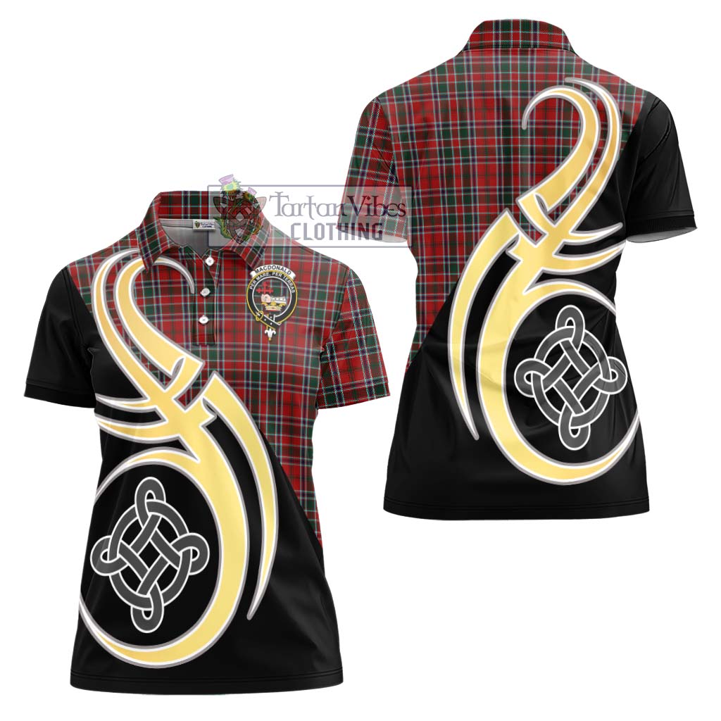 MacDonald of Lochmaddy Tartan Women's Polo Shirt with Family Crest and Celtic Symbol Style - Tartan Vibes Clothing