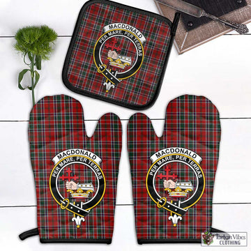 MacDonald of Lochmaddy Tartan Combo Oven Mitt & Pot-Holder with Family Crest Combo 1 Oven Mitt & 1 Pot-Holder Black - Tartan Vibes Clothing