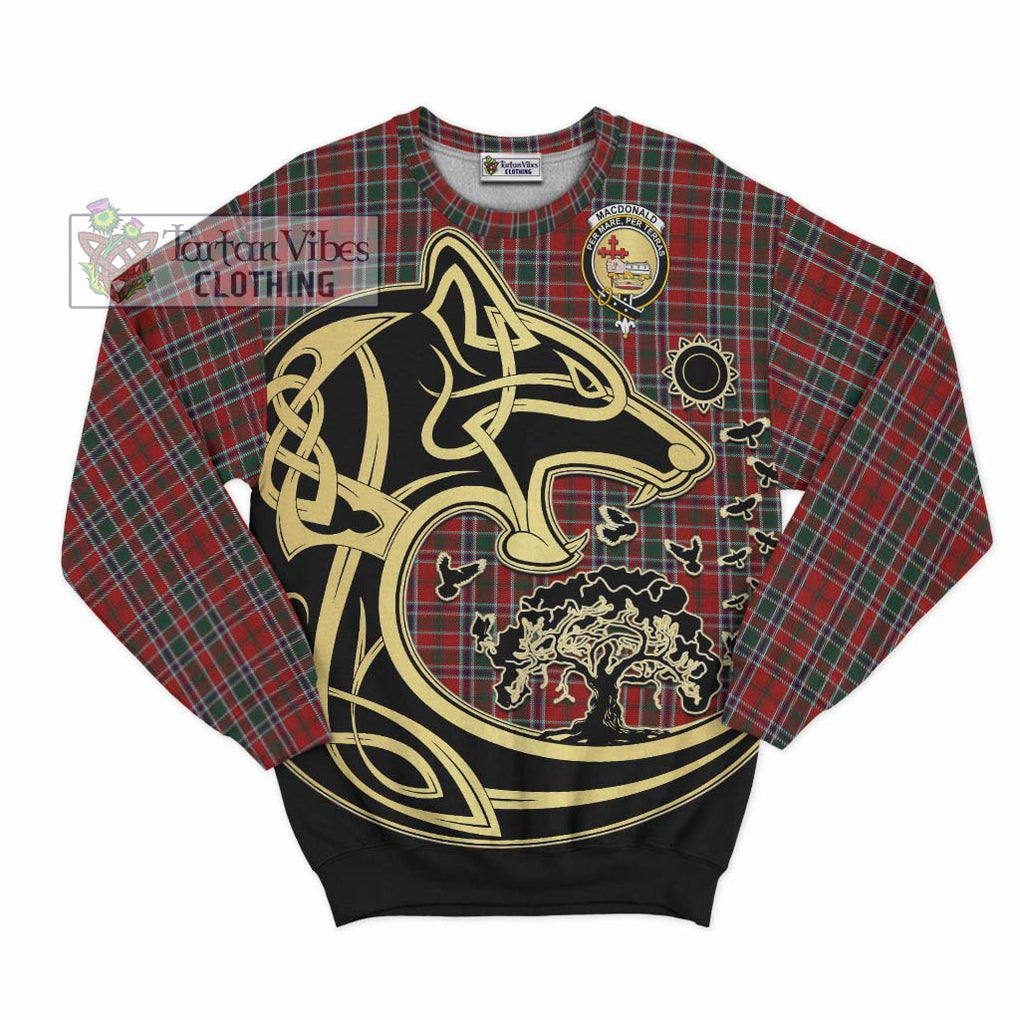 MacDonald of Lochmaddy Tartan Sweatshirt with Family Crest Celtic Wolf Style - Tartan Vibes Clothing