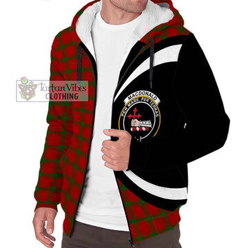 MacDonald (McDonald) of Sleat Tartan Sherpa Hoodie with Family Crest Circle Style Unisex S - Tartan Vibes Clothing