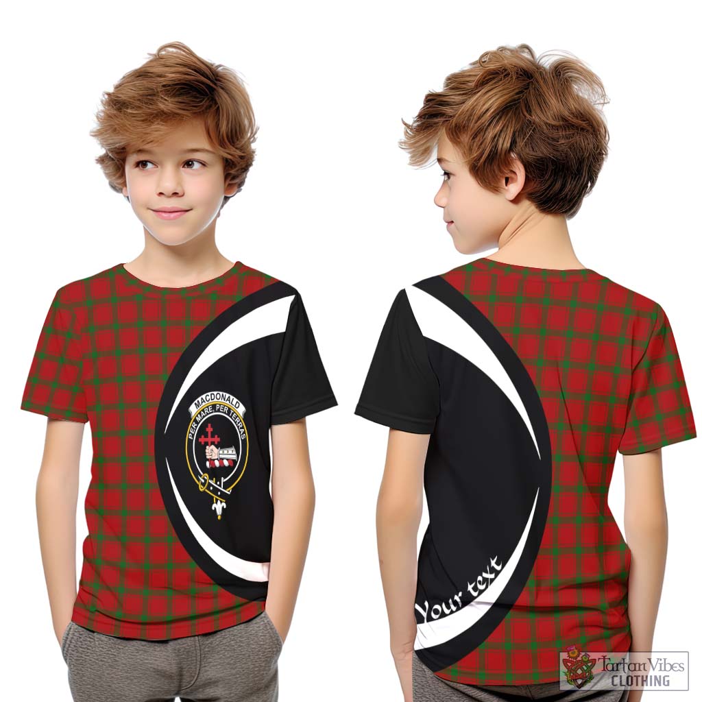 MacDonald (McDonald) of Sleat Tartan Kid T-Shirt with Family Crest Circle Style Youth XL Size14 - Tartan Vibes Clothing