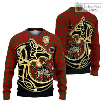 MacDonald (McDonald) of Sleat Tartan Knitted Sweater with Family Crest Celtic Wolf Style Unisex - Tartan Vibes Clothing
