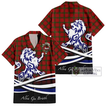 MacDonald (McDonald) of Sleat Tartan Hawaiian Shirt with Alba Gu Brath Regal Lion Emblem