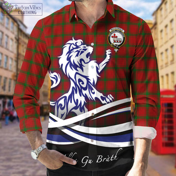 MacDonald (McDonald) of Sleat Tartan Long Sleeve Button Up Shirt with Alba Gu Brath Regal Lion Emblem