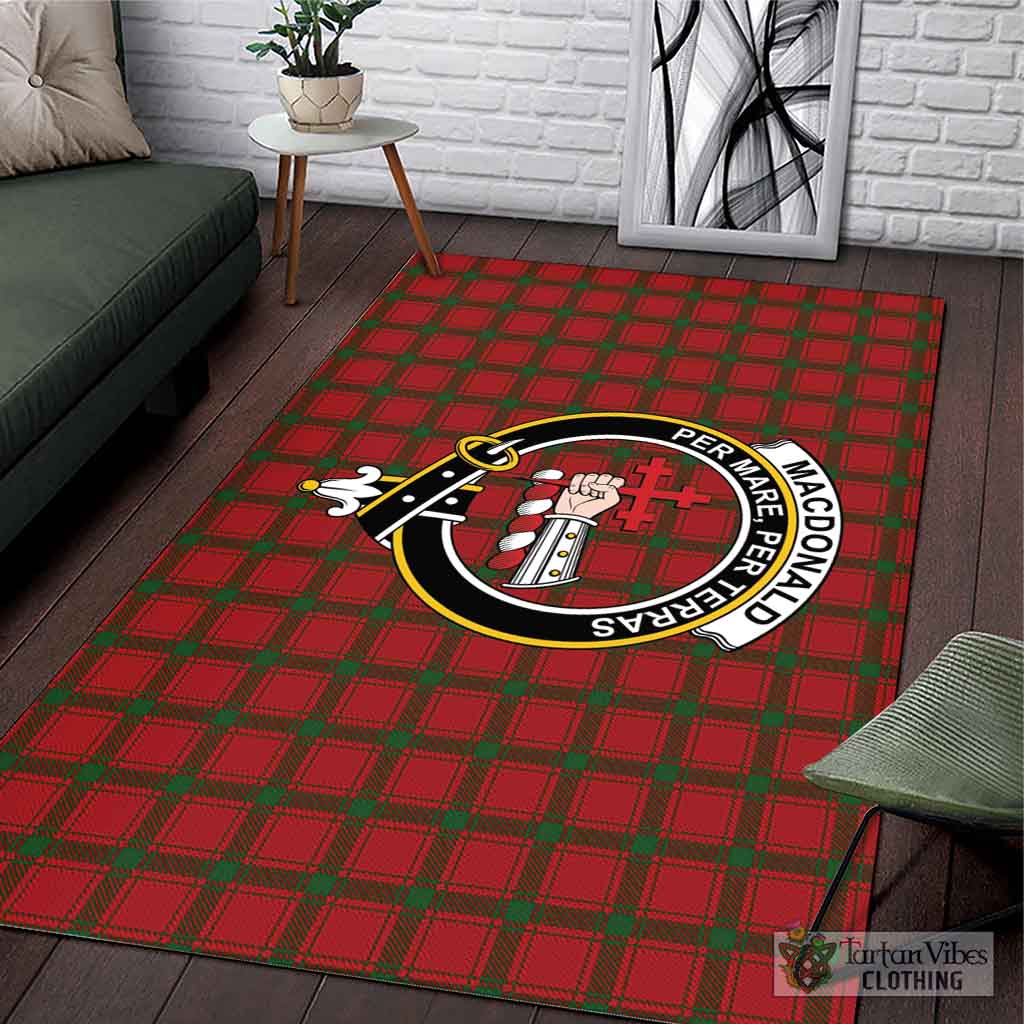 Tartan Vibes Clothing MacDonald of Sleat Tartan Area Rug with Family Crest