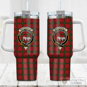MacDonald of Sleat Tartan and Family Crest Tumbler with Handle