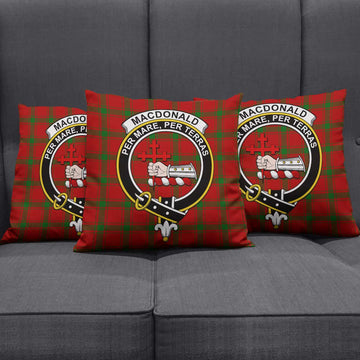 MacDonald of Sleat Tartan Pillow Cover with Family Crest Square Pillow Cover - Tartanvibesclothing