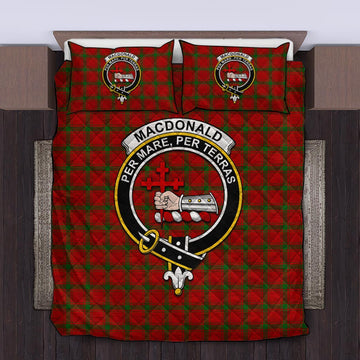 MacDonald (McDonald) of Sleat Tartan Quilt Bed Set with Family Crest