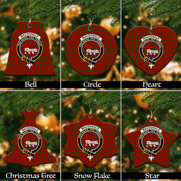 MacDonald (McDonald) of Sleat Tartan Christmas Ceramic Ornaments with Family Crest