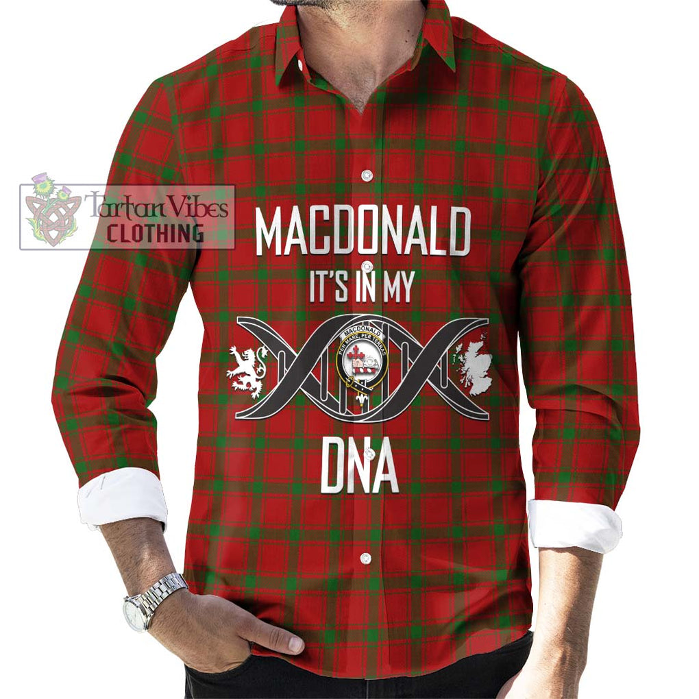 MacDonald (McDonald) of Sleat Tartan Long Sleeve Button Shirt with Family Crest DNA In Me Style Men's Shirt S - Tartanvibesclothing Shop