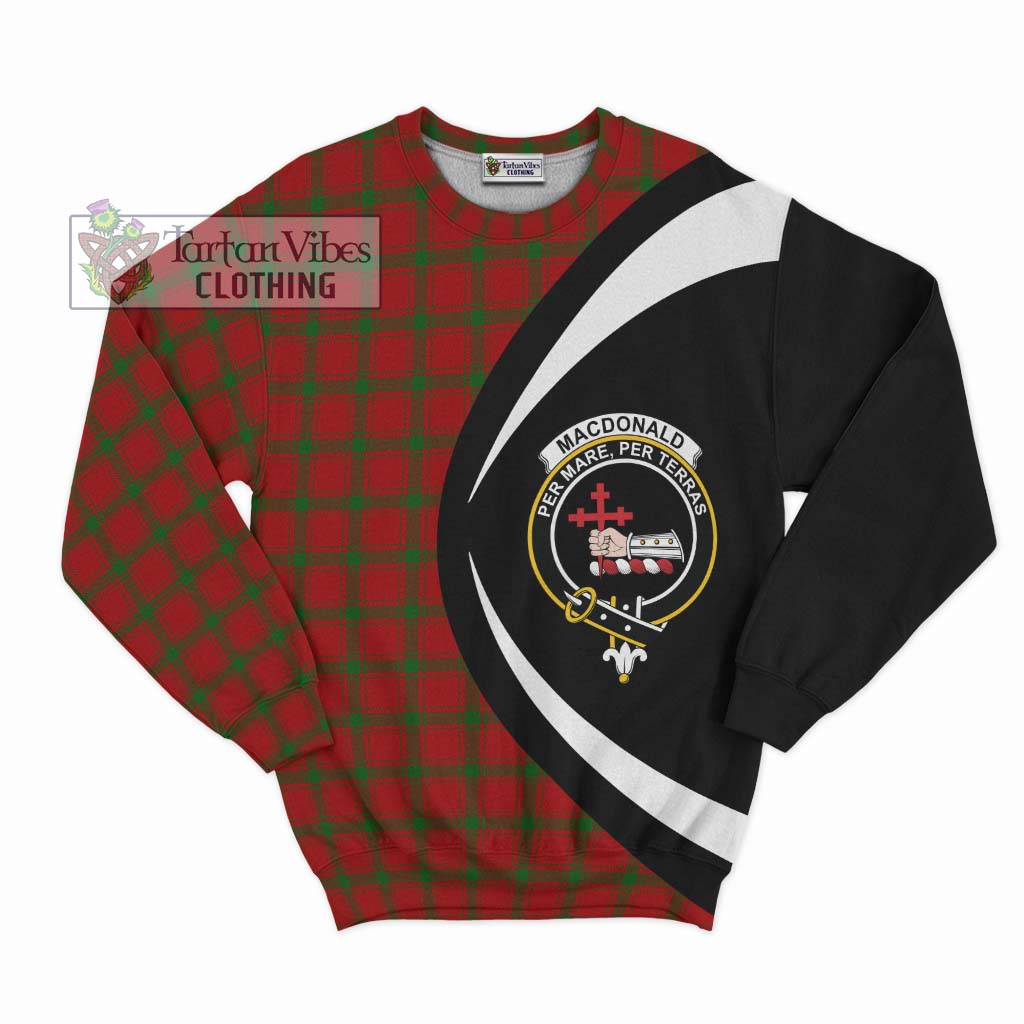 MacDonald (McDonald) of Sleat Tartan Sweatshirt with Family Crest Circle Style Unisex - Tartan Vibes Clothing