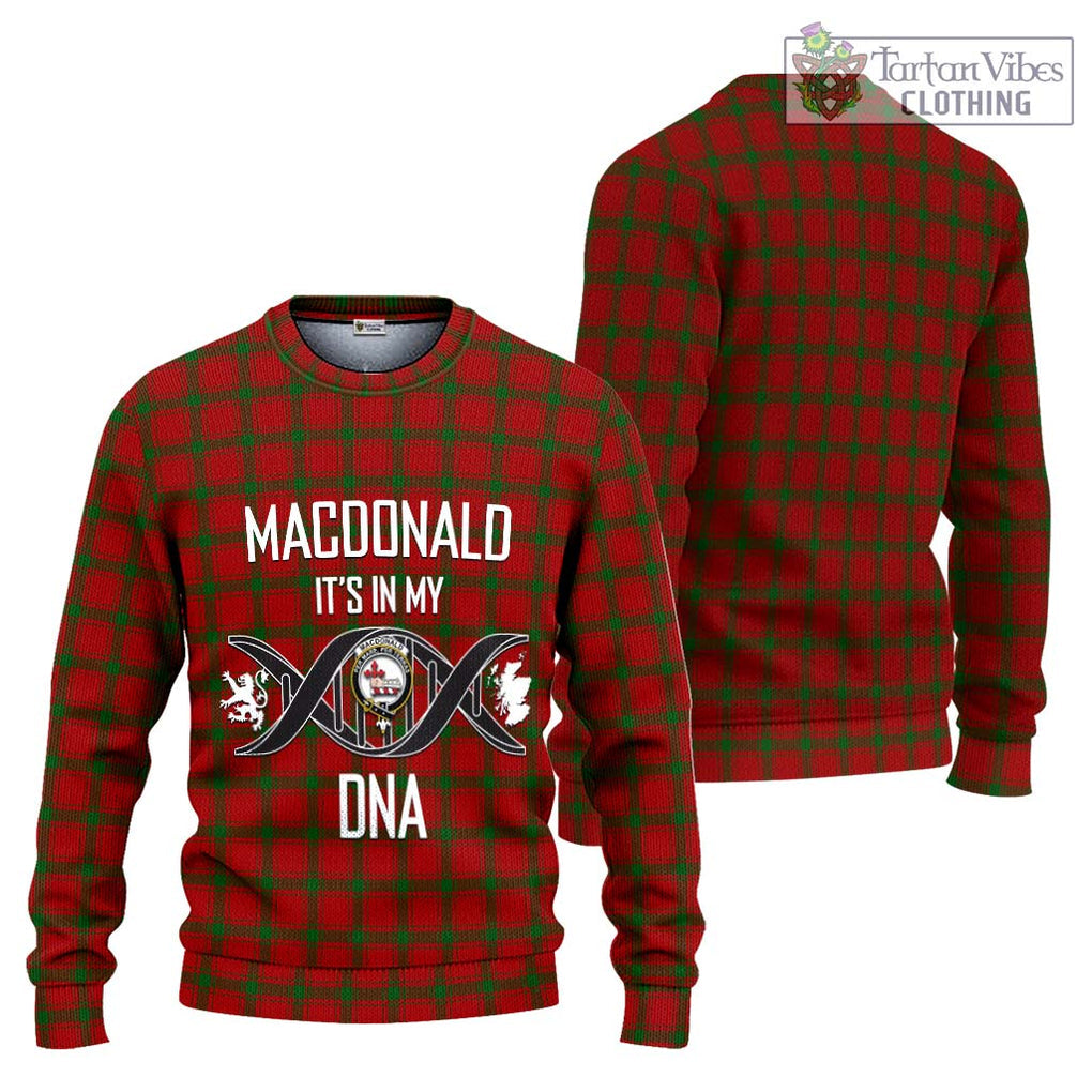 MacDonald (McDonald) of Sleat Tartan Knitted Sweater with Family Crest DNA In Me Style Unisex - Tartanvibesclothing Shop