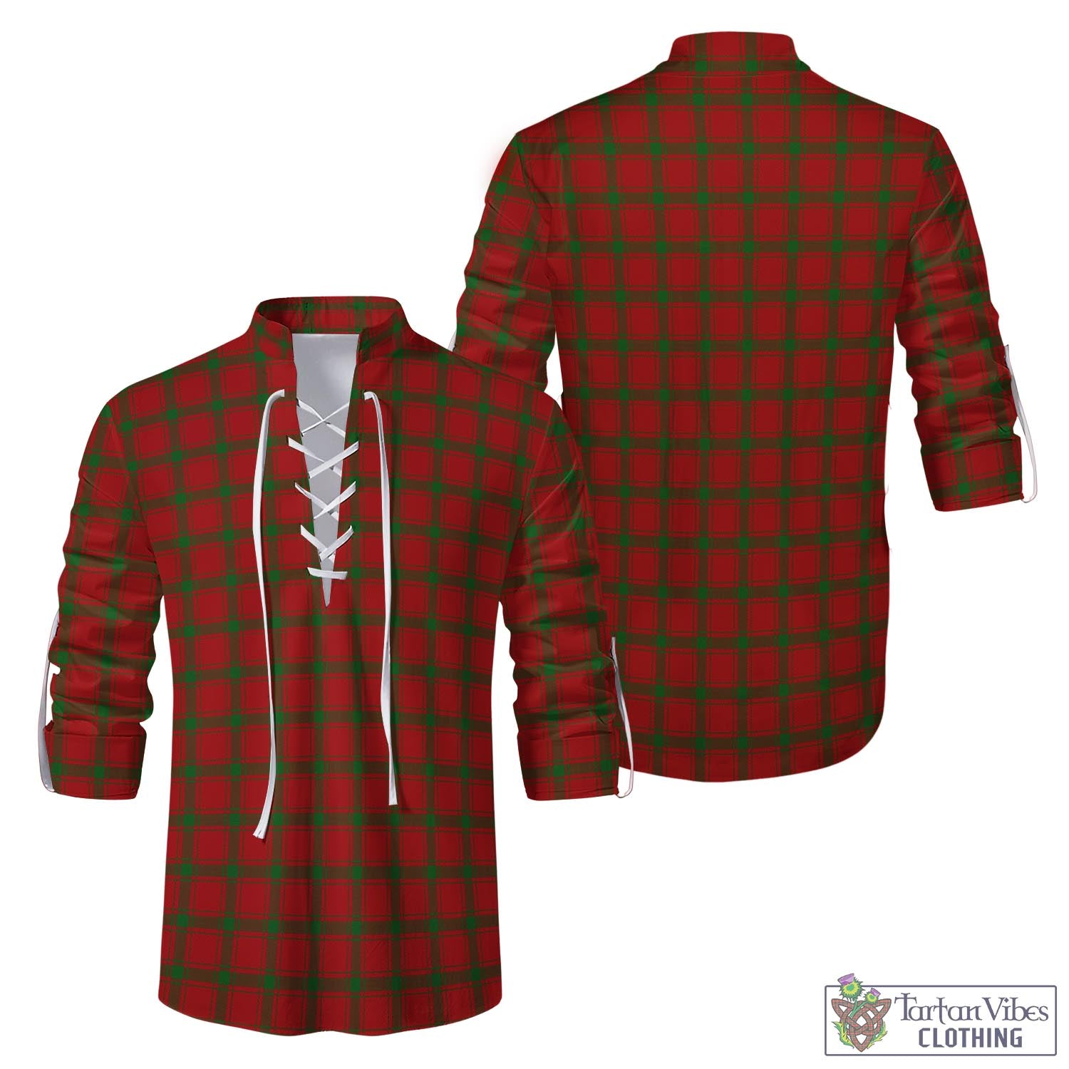 Tartan Vibes Clothing MacDonald of Sleat Tartan Men's Scottish Traditional Jacobite Ghillie Kilt Shirt