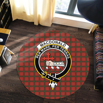 MacDonald (McDonald) of Sleat Tartan Round Rug with Family Crest