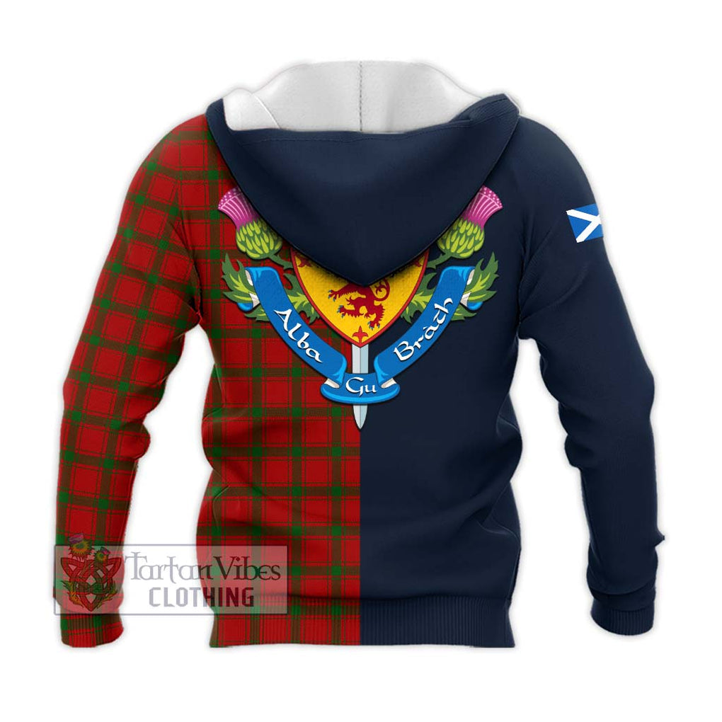 Tartan Vibes Clothing MacDonald of Sleat Tartan Knitted Hoodie with Scottish Lion Royal Arm Half Style