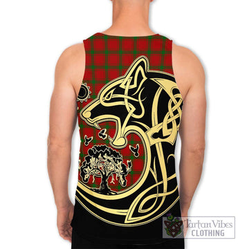 MacDonald (McDonald) of Sleat Tartan Men's Tank Top with Family Crest Celtic Wolf Style - Tartan Vibes Clothing