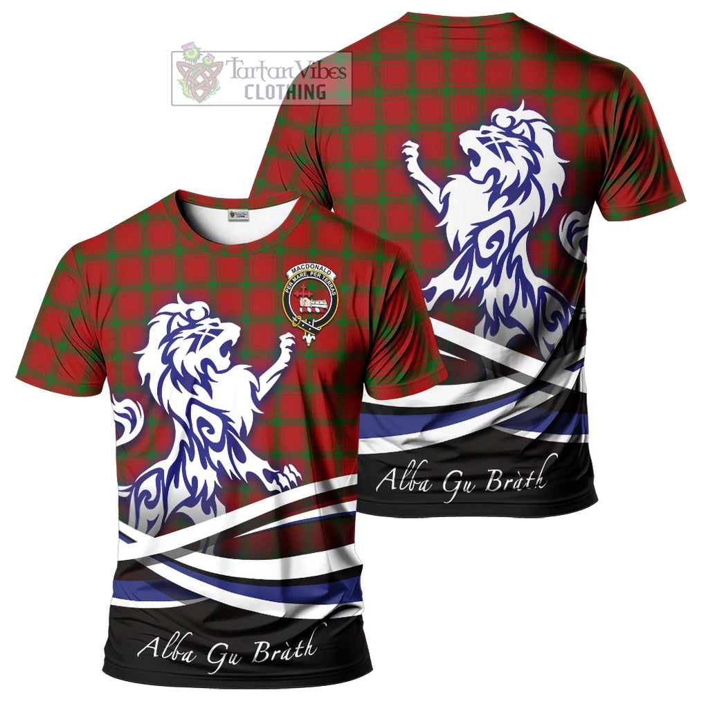 Tartan Vibes Clothing MacDonald of Sleat Tartan Cotton T-shirt with Alba Gu Brath Regal Lion Emblem