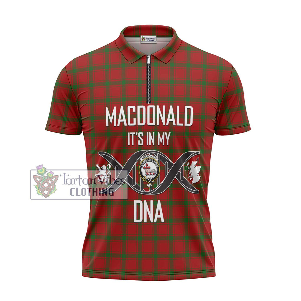 MacDonald (McDonald) of Sleat Tartan Zipper Polo Shirt with Family Crest DNA In Me Style - Tartanvibesclothing Shop