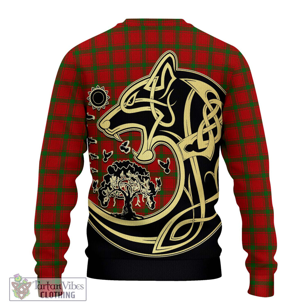 MacDonald (McDonald) of Sleat Tartan Knitted Sweater with Family Crest Celtic Wolf Style - Tartan Vibes Clothing