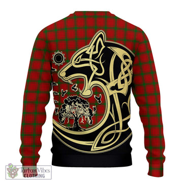 MacDonald (McDonald) of Sleat Tartan Knitted Sweater with Family Crest Celtic Wolf Style - Tartan Vibes Clothing