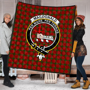 MacDonald (McDonald) of Sleat Tartan Quilt with Family Crest