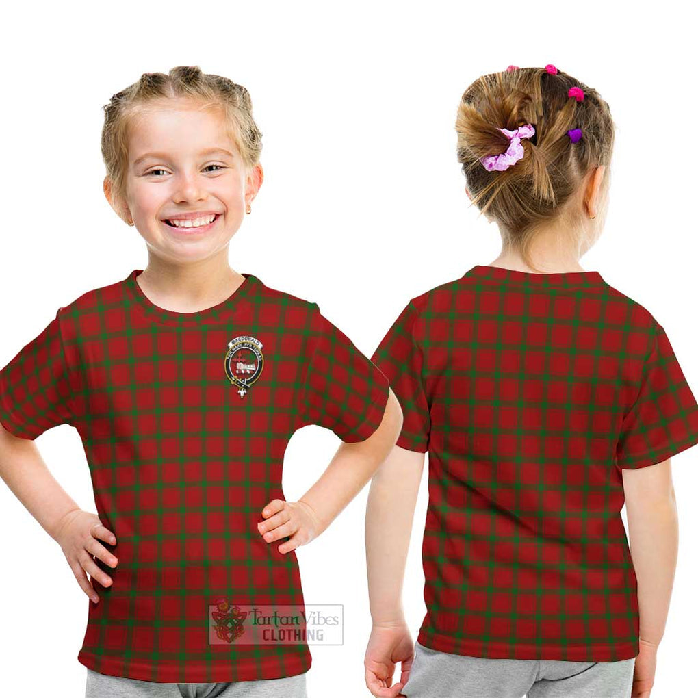 MacDonald (McDonald) of Sleat Tartan Kid T-Shirt with Family Crest - Tartanvibesclothing Shop