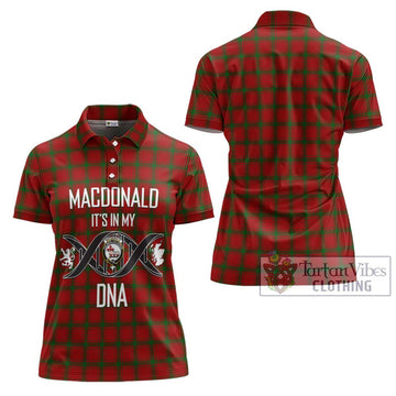 MacDonald (McDonald) of Sleat Tartan Women's Polo Shirt with Family Crest DNA In Me Style - Tartanvibesclothing Shop