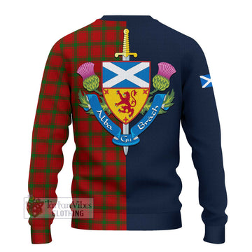 Tartan Vibes Clothing MacDonald of Sleat Tartan Knitted Sweater with Scottish Lion Royal Arm Half Style
