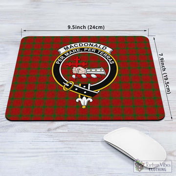 Tartan Vibes Clothing MacDonald of Sleat Tartan Mouse Pad with Family Crest