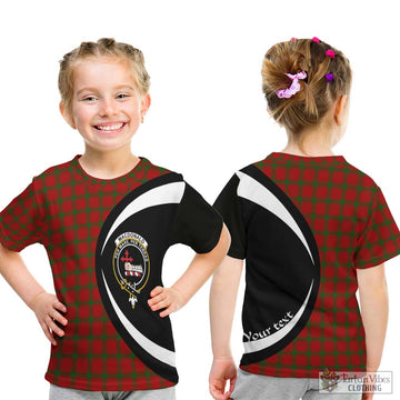 MacDonald (McDonald) of Sleat Tartan Kid T-Shirt with Family Crest Circle Style - Tartan Vibes Clothing