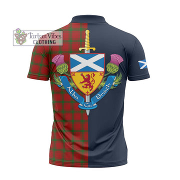 MacDonald (McDonald) of Sleat Tartan Zipper Polo Shirt Alba with Scottish Lion Royal Arm Half Style