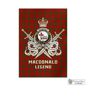MacDonald (McDonald) of Sleat Tartan Garden Flag with Clan Crest and the Golden Sword of Courageous Legacy
