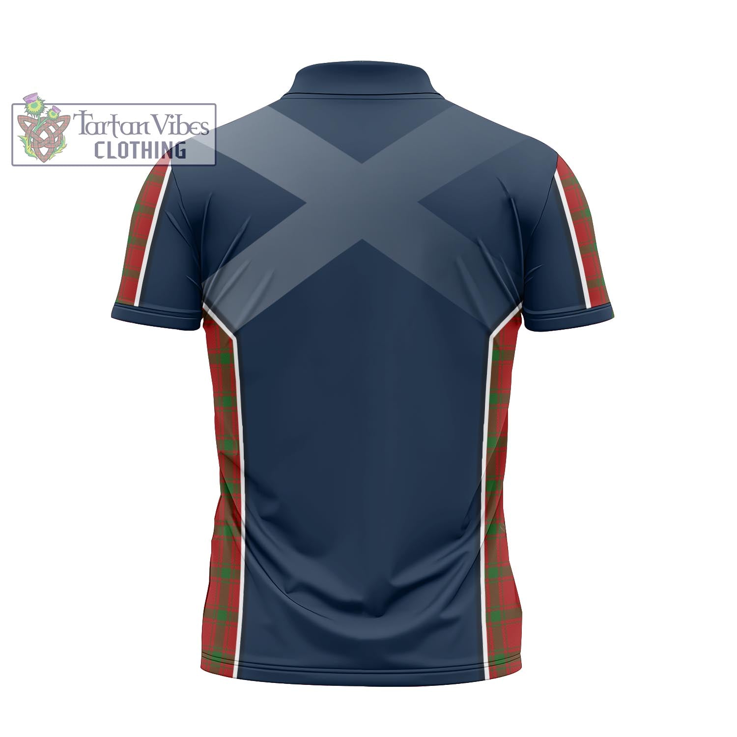Tartan Vibes Clothing MacDonald of Sleat Tartan Zipper Polo Shirt with Family Crest and Scottish Thistle Vibes Sport Style