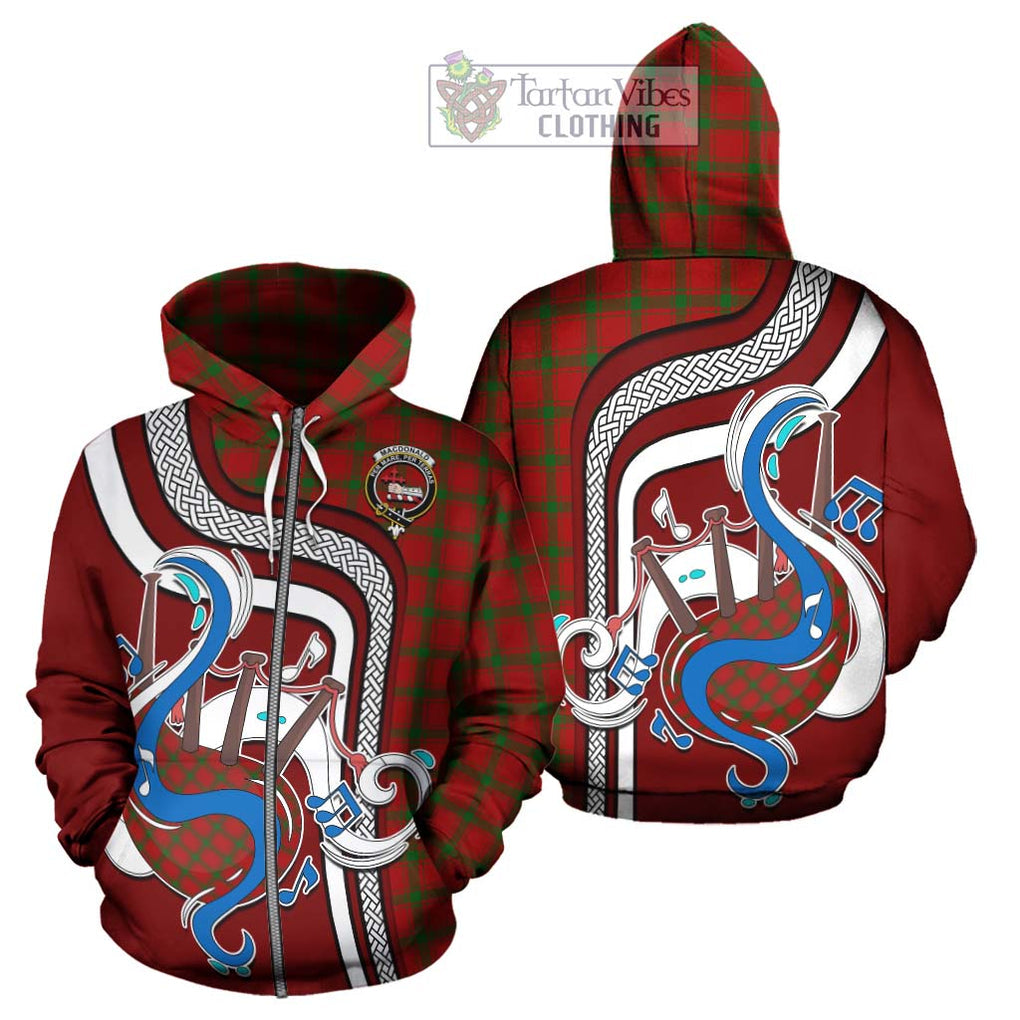 MacDonald (McDonald) of Sleat Tartan Hoodie with Epic Bagpipe Style - Tartanvibesclothing Shop