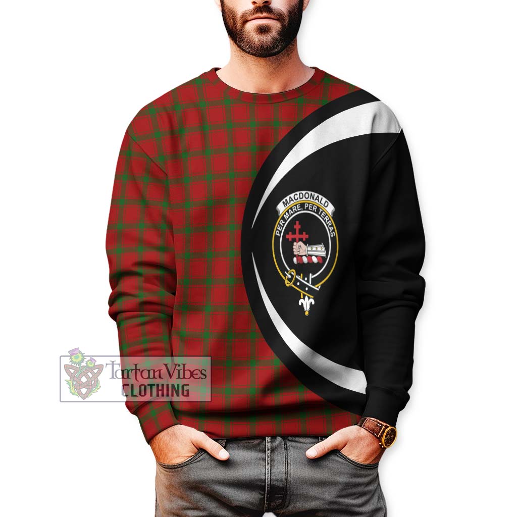 MacDonald (McDonald) of Sleat Tartan Sweatshirt with Family Crest Circle Style - Tartan Vibes Clothing