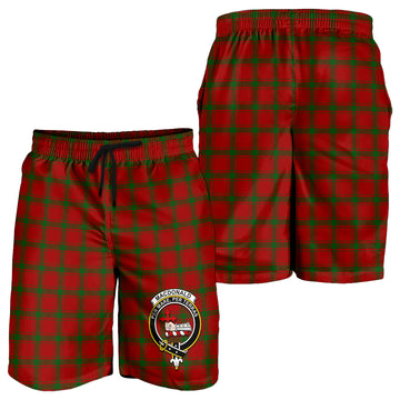 MacDonald (McDonald) of Sleat Tartan Mens Shorts with Family Crest
