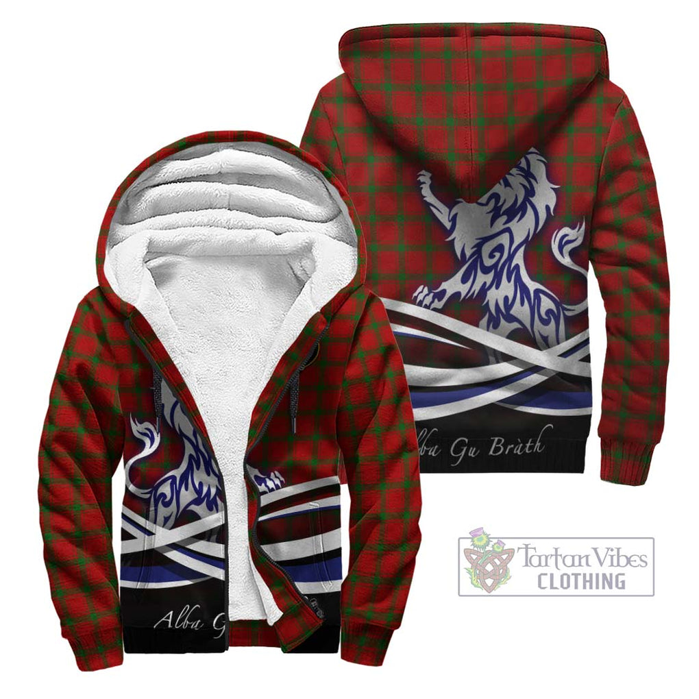 MacDonald (McDonald) of Sleat Tartan Sherpa Hoodie with Alba Gu Brath Regal Lion Emblem Unisex - Tartanvibesclothing Shop