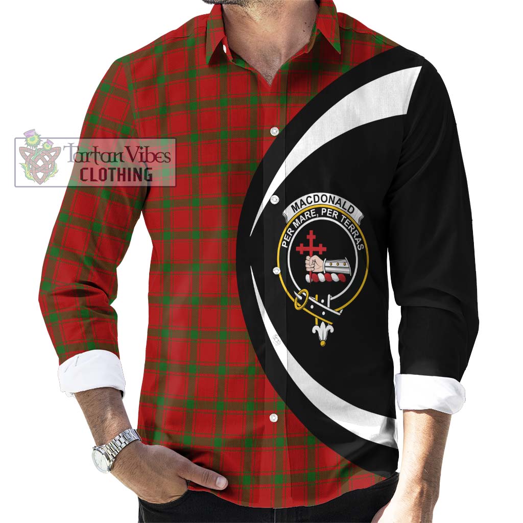 MacDonald (McDonald) of Sleat Tartan Long Sleeve Button Up with Family Crest Circle Style - Tartan Vibes Clothing