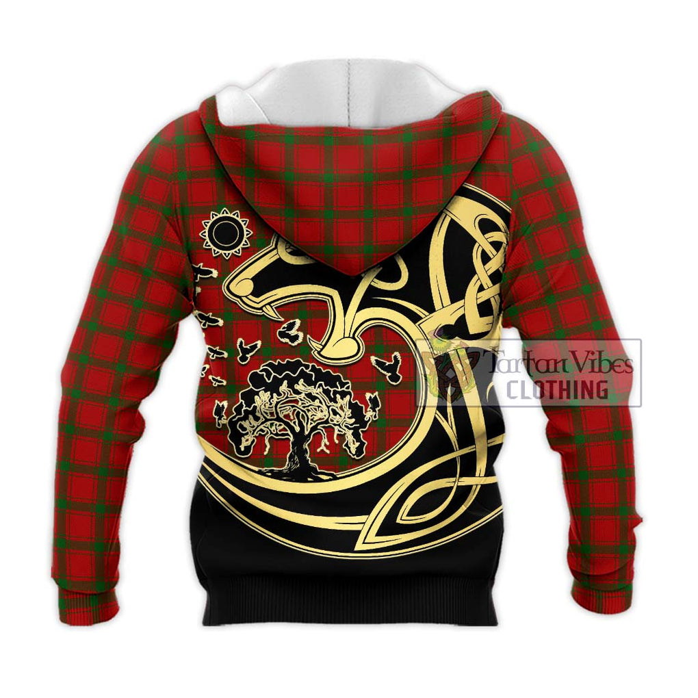 MacDonald (McDonald) of Sleat Tartan Knitted Hoodie with Family Crest Celtic Wolf Style - Tartan Vibes Clothing
