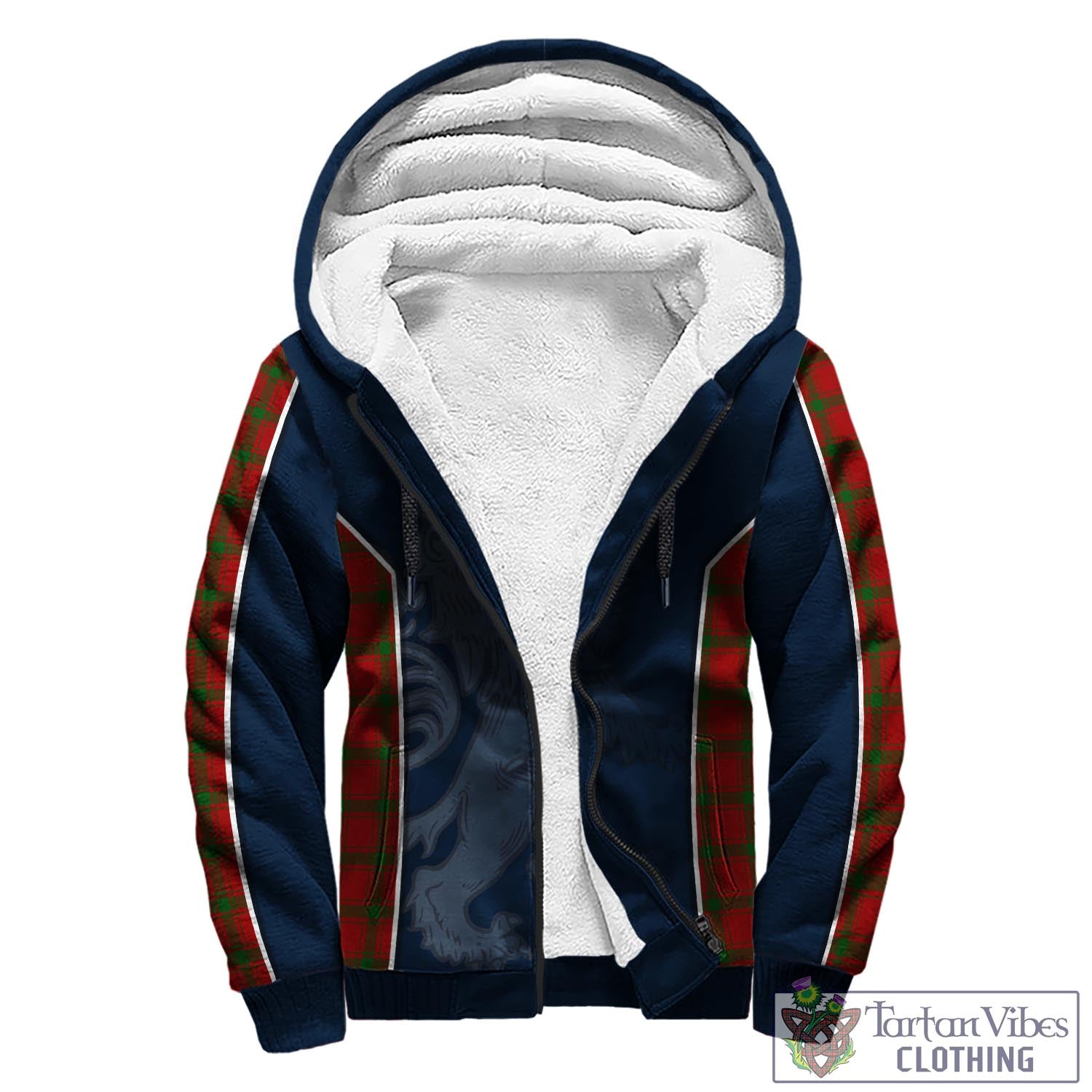 Tartan Vibes Clothing MacDonald of Sleat Tartan Sherpa Hoodie with Family Crest and Lion Rampant Vibes Sport Style
