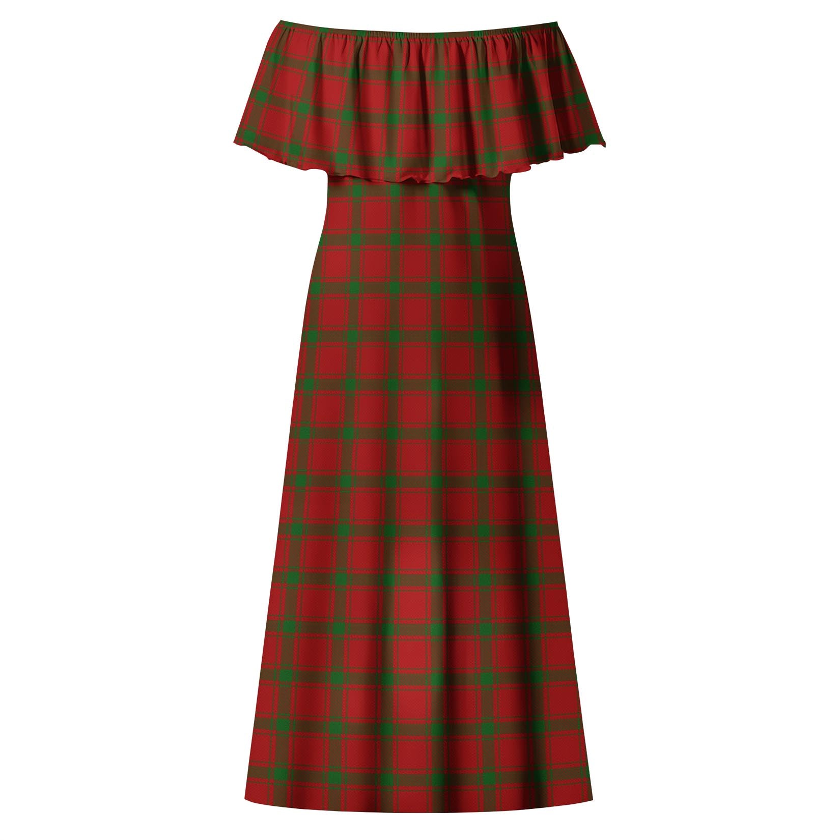 MacDonald (McDonald) of Sleat Tartan Off Shoulder Long Dress - Tartan Vibes Clothing