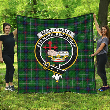 MacDonald of The Isles Tartan Quilt with Family Crest